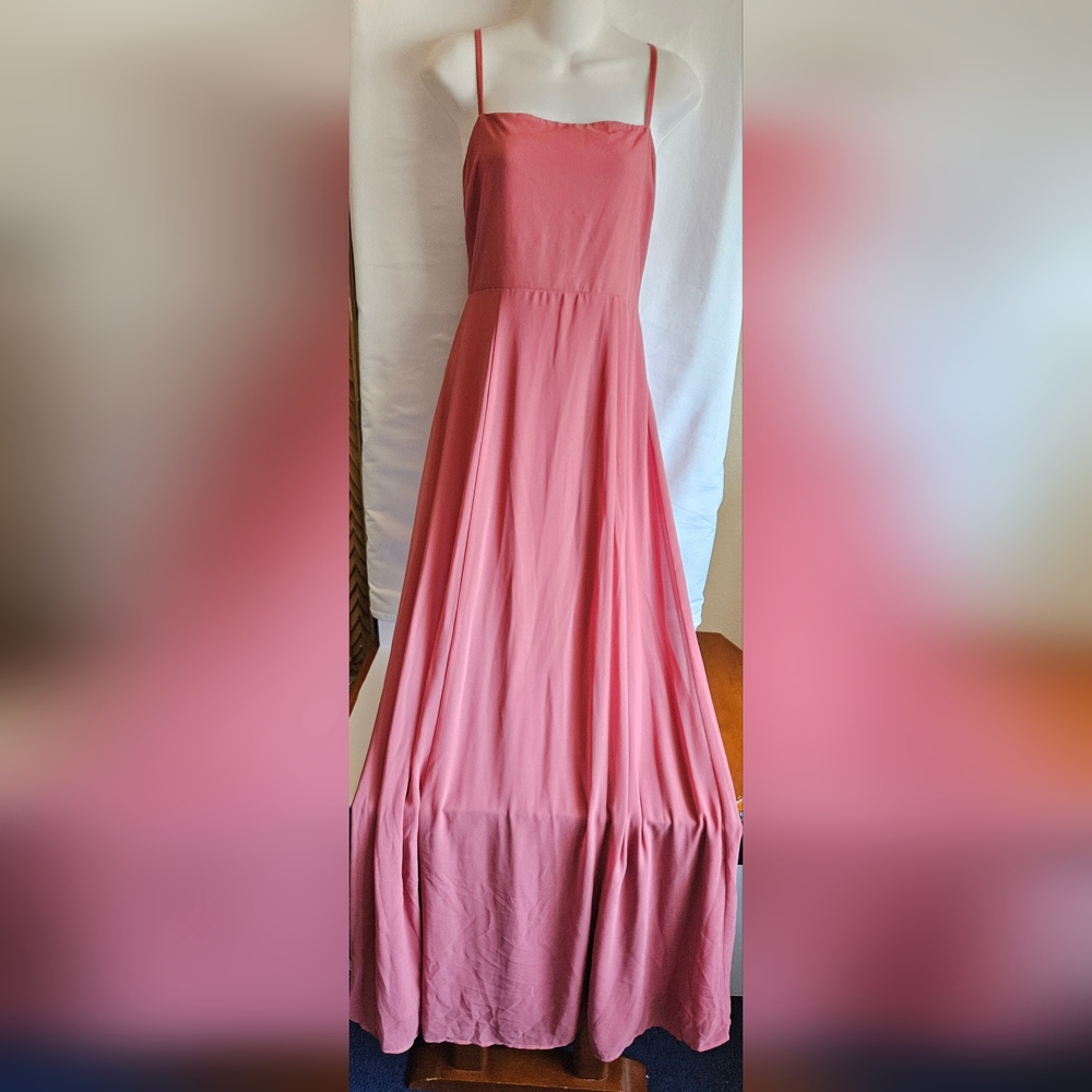 Mumu Weddings Blush Pink Bow Front Maxi Dress | NWT - L